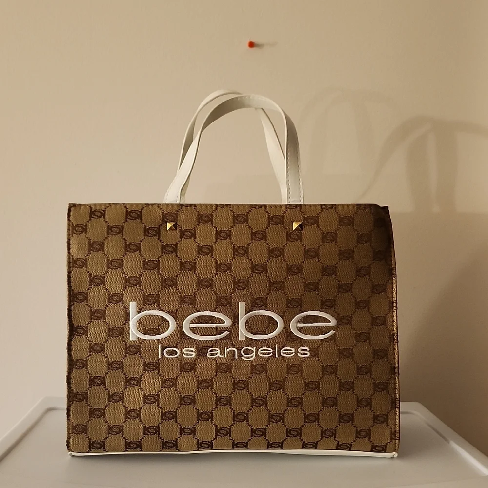 Bebe Canvas Crossbody/Tote Bag w/Free Sak Wristlet